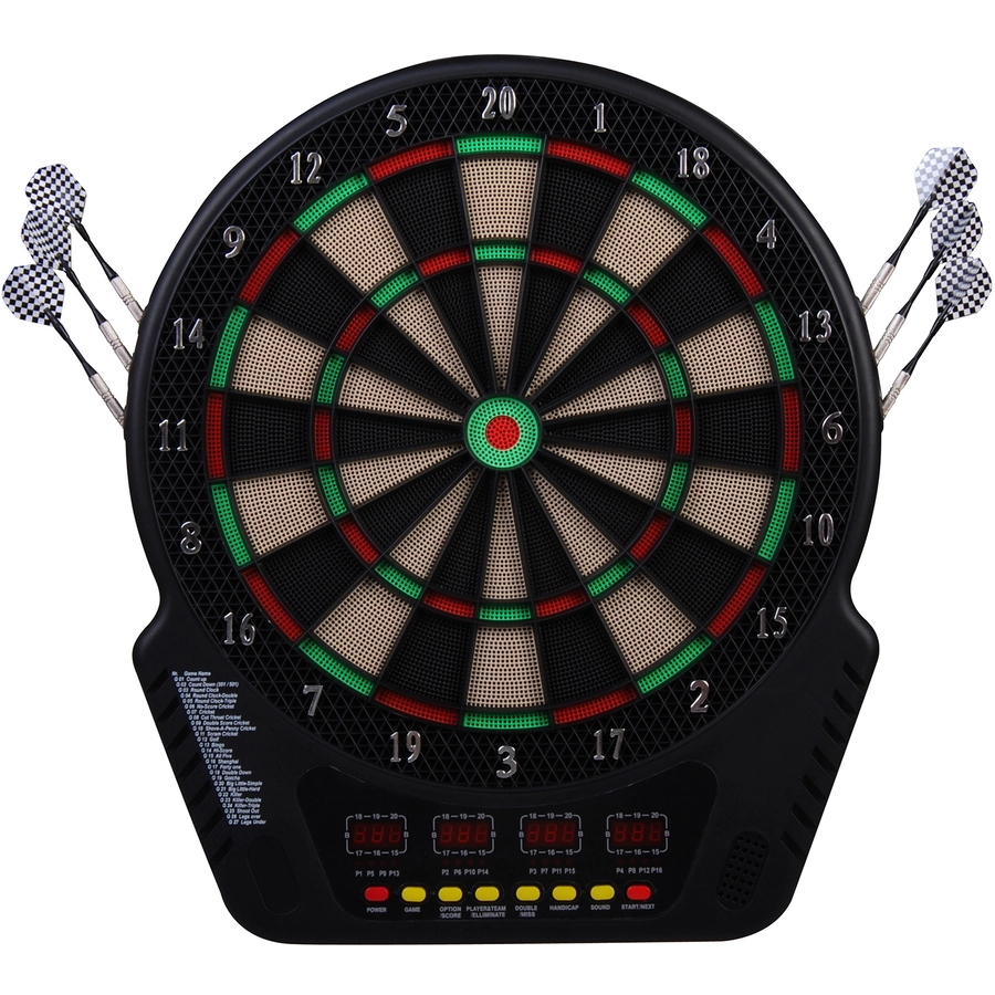 HOMCOM Elektronische Dartscheibe für bis zu 16 Spieler schwarz