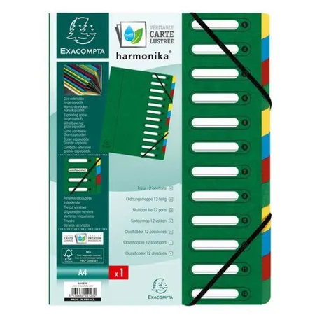 Exacompta 55123E Harmonika Ordnungsmappe, grün