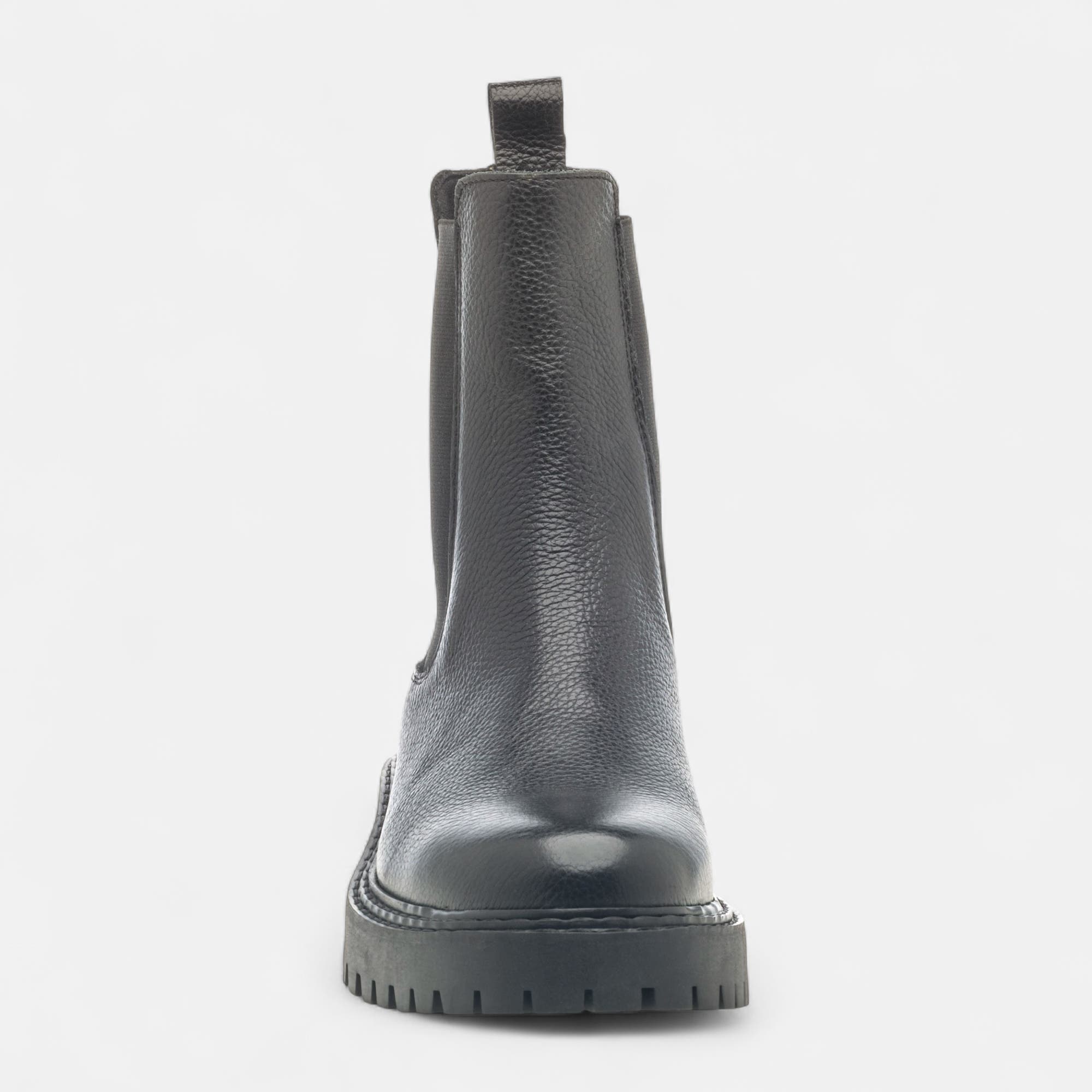 Boots chelsea Femme en cuir noir
