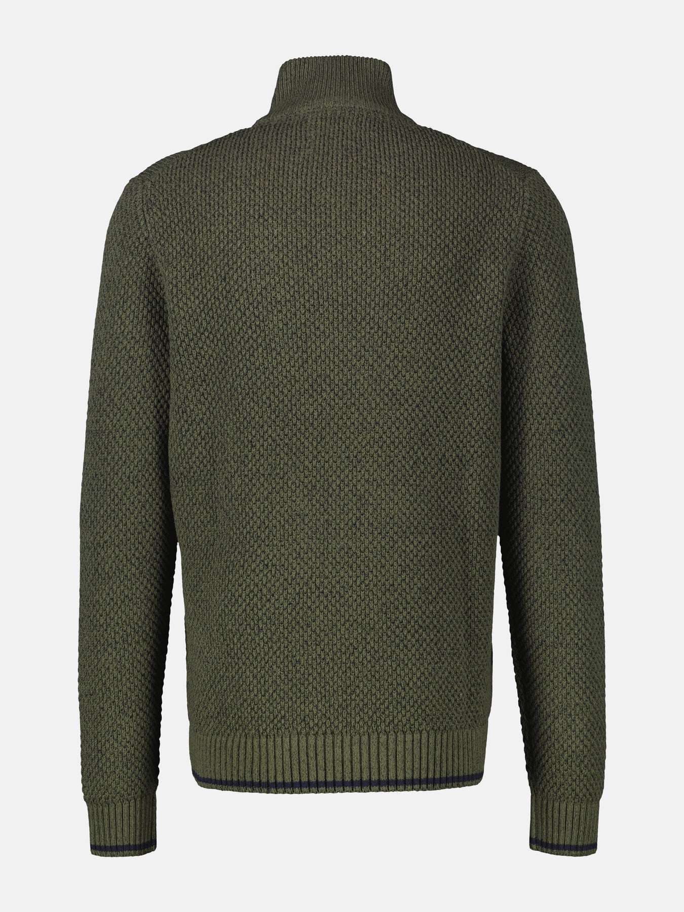 Strickpullover mit Zopfmuster und Troyerkragen