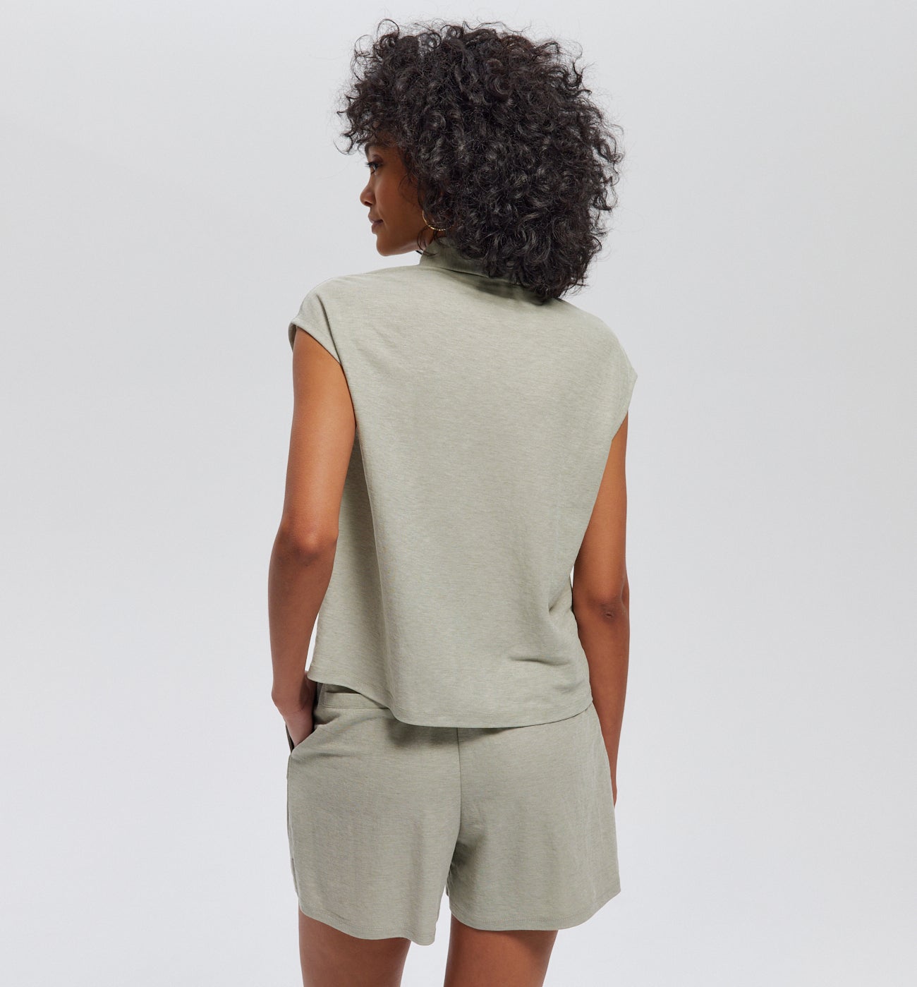 Chemise en jersey piqué - Kaki