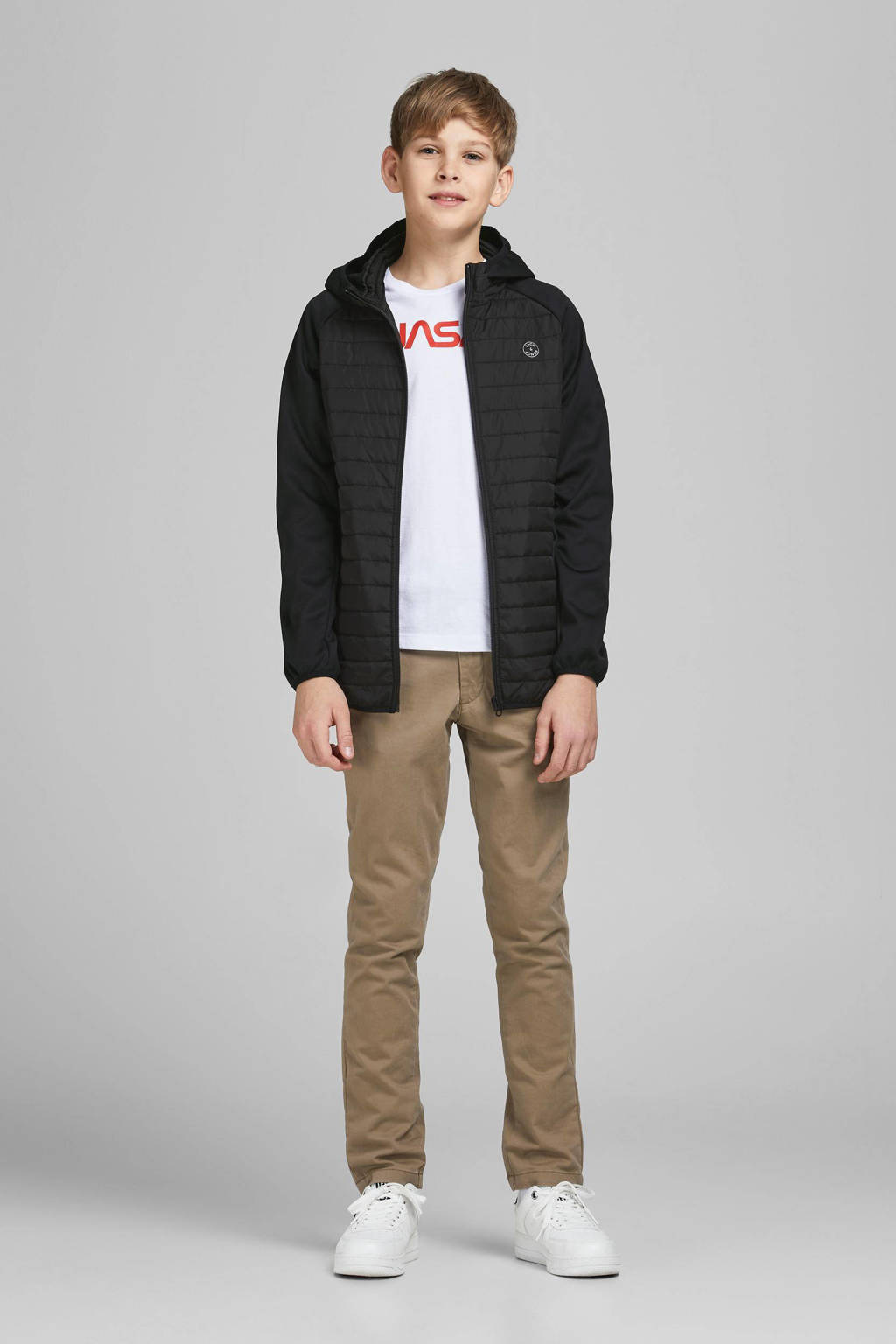 JACK & JONES gewatteerde tussenjas JJEMULTI zwart