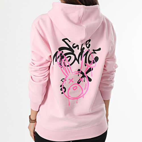 Sweat Capuche Femme Lapin Graffiti Head Rose