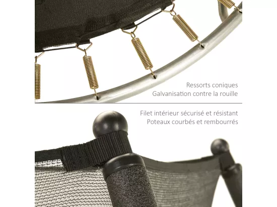 Kangui - Trampoline rond Ø430cm avec filet de sécurité et échelle - Bleu - FPR 430