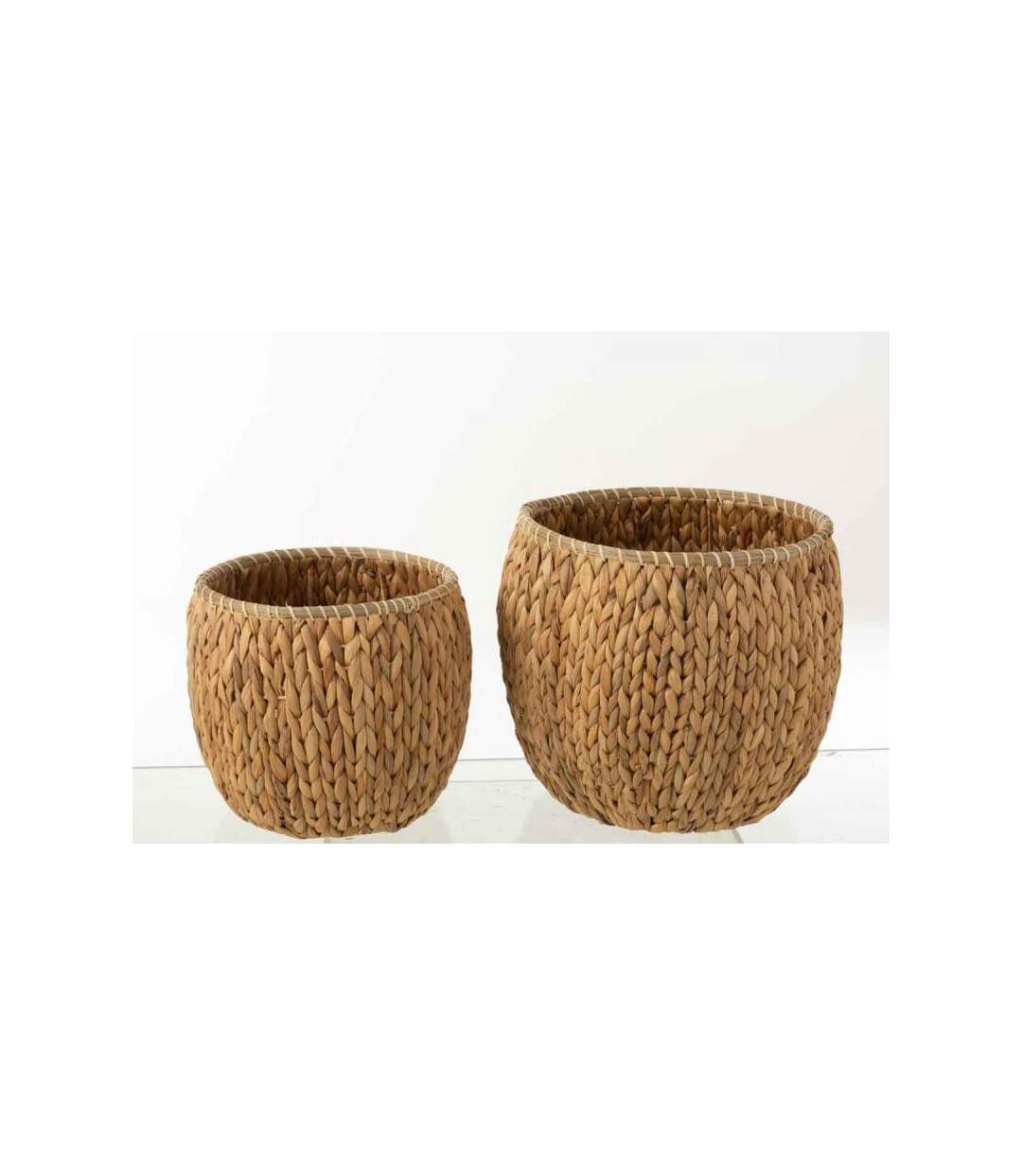 Paris Prix - Lot De 2 Cache-pots Déco jacinthe 30cm Naturel