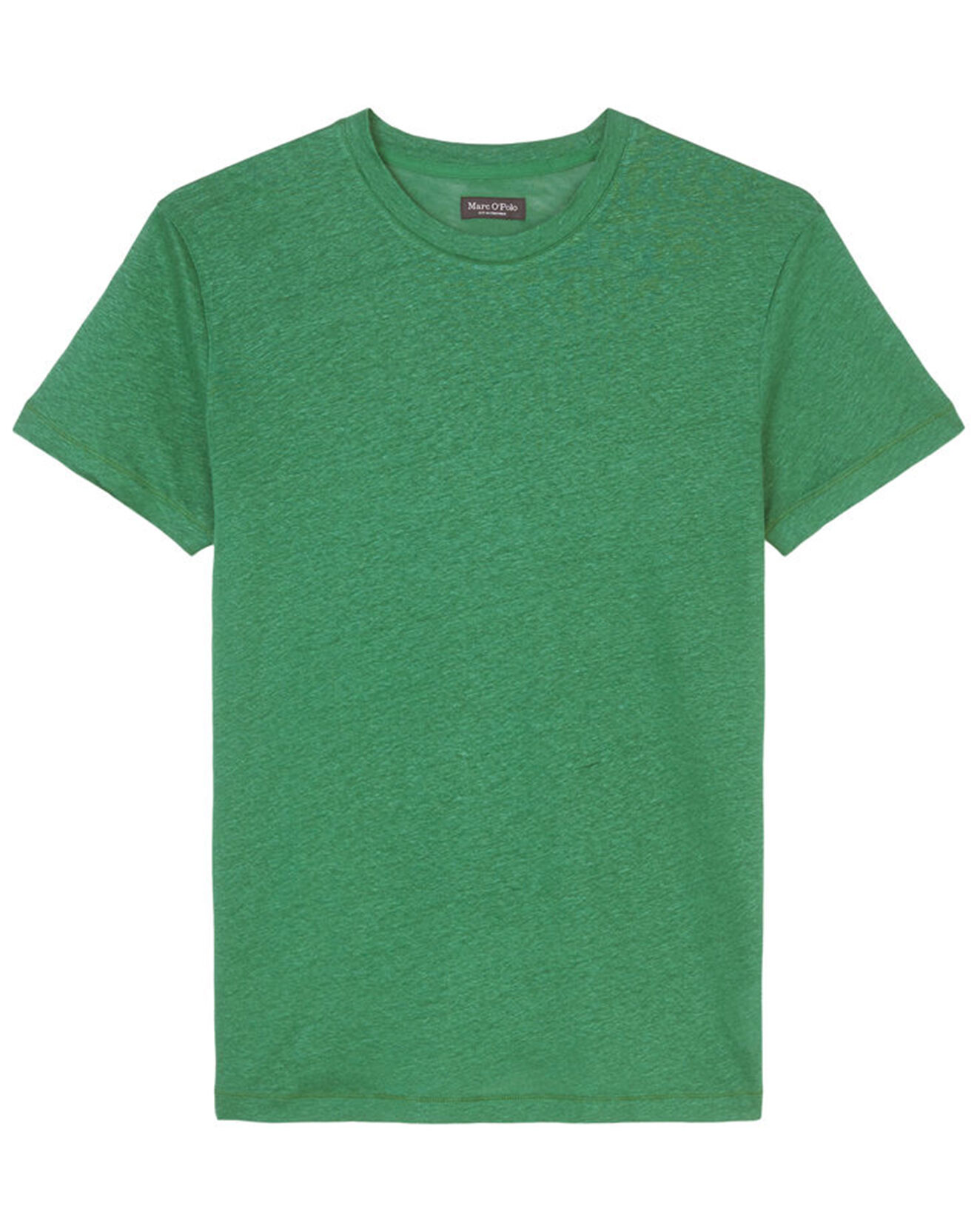 Marc O'Polo T-Shirt 100% Lin manches courtes Col Rond vert emeraude