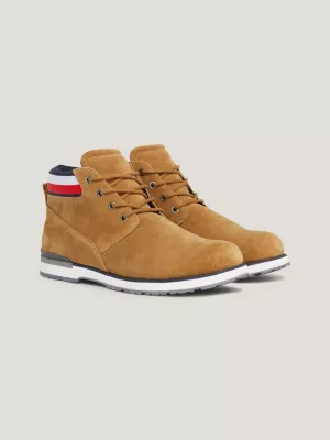 Botas de tornozelo de camurça com cadarço