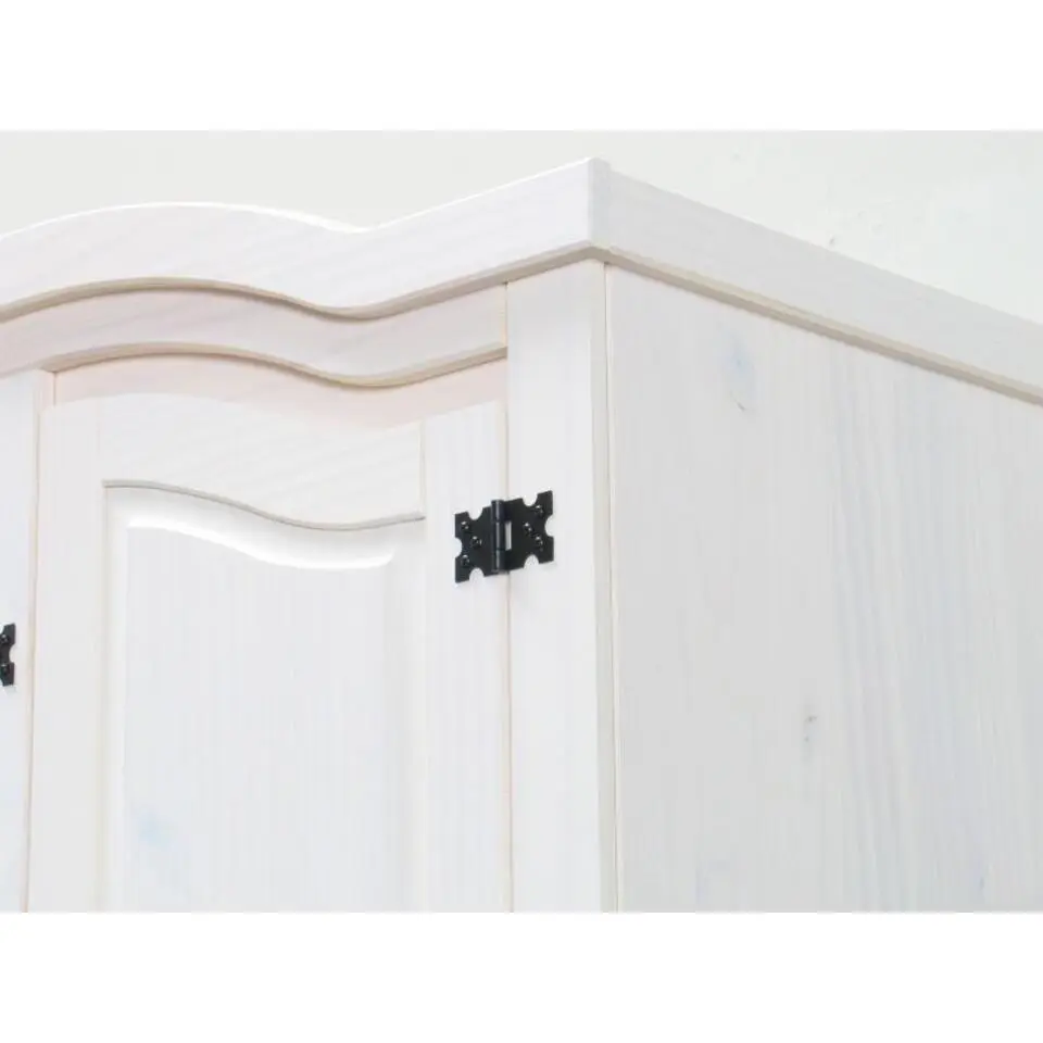 Hioshop Witte 3-deurs kledingkast New Mexico