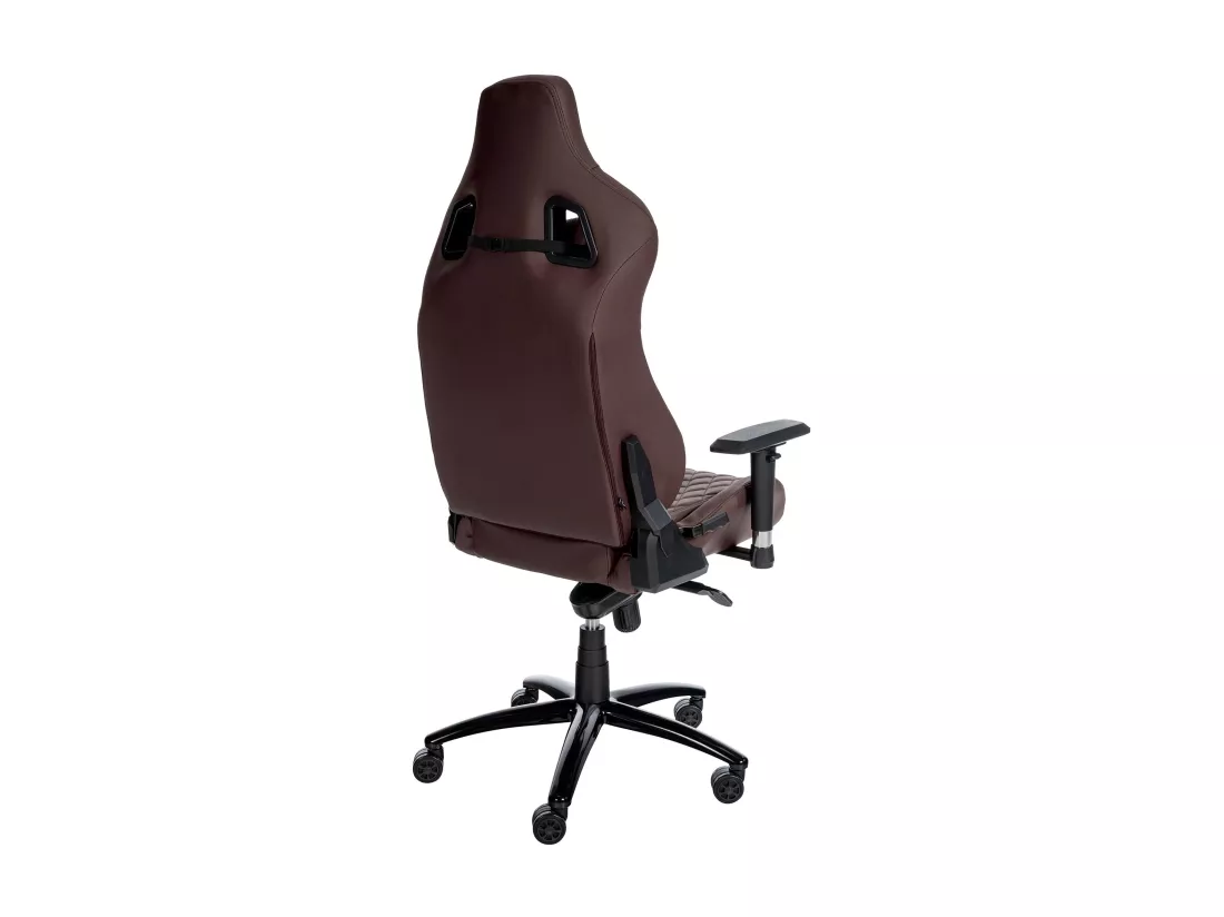 Chaise de bureau - Véritable cuir & Métal - Marron - Keren