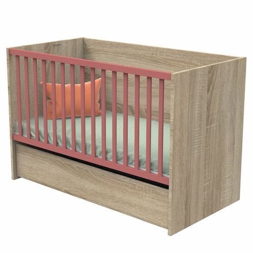 Lit 70x140 cm évolutif en lit junior 190 cm NOVA Rose - SAUTHON