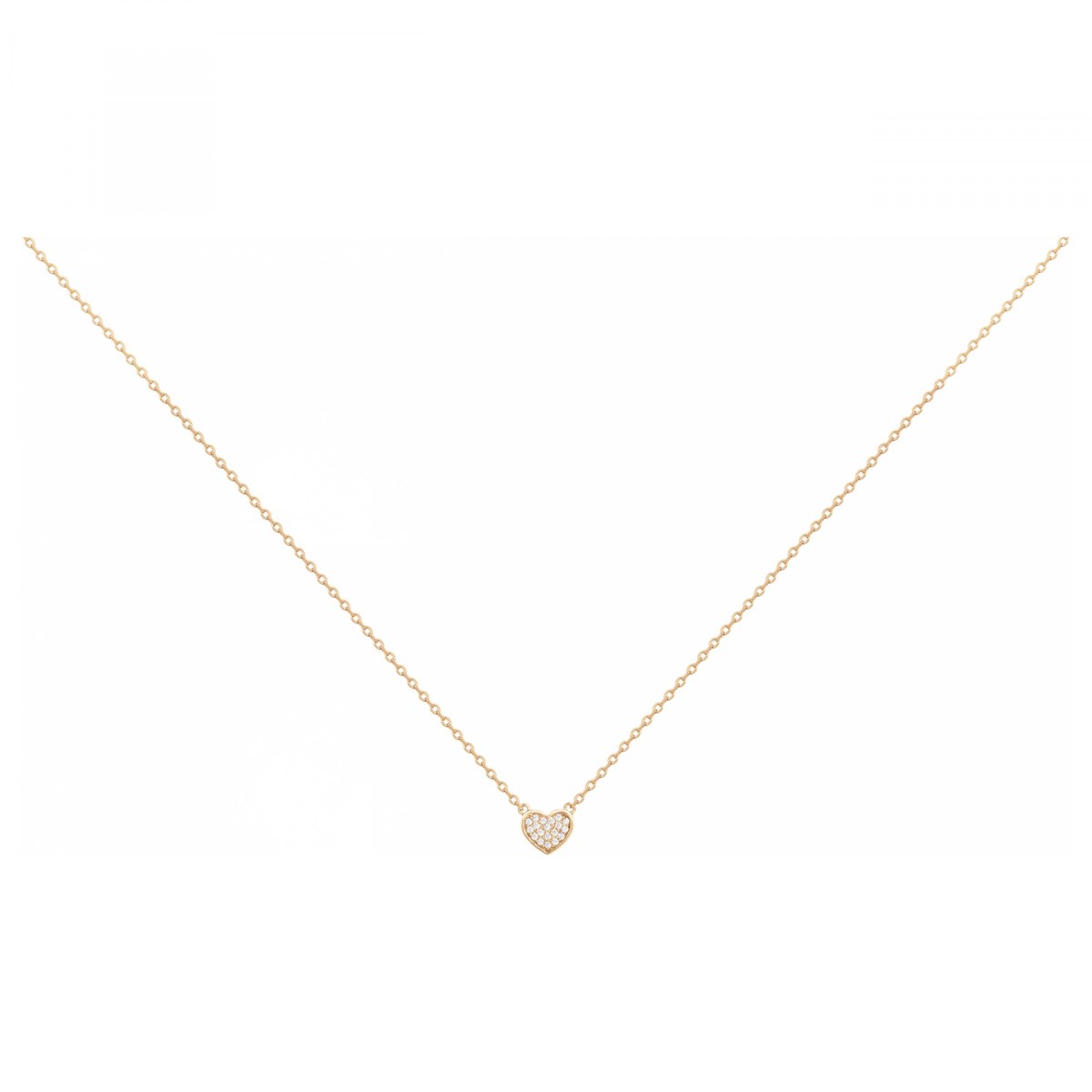 Collier en Plaqué Or avec oxyde de zirconium blanc