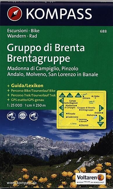 KOMPASS - 688 DOLOMITI DI BRENTA 1 25 000