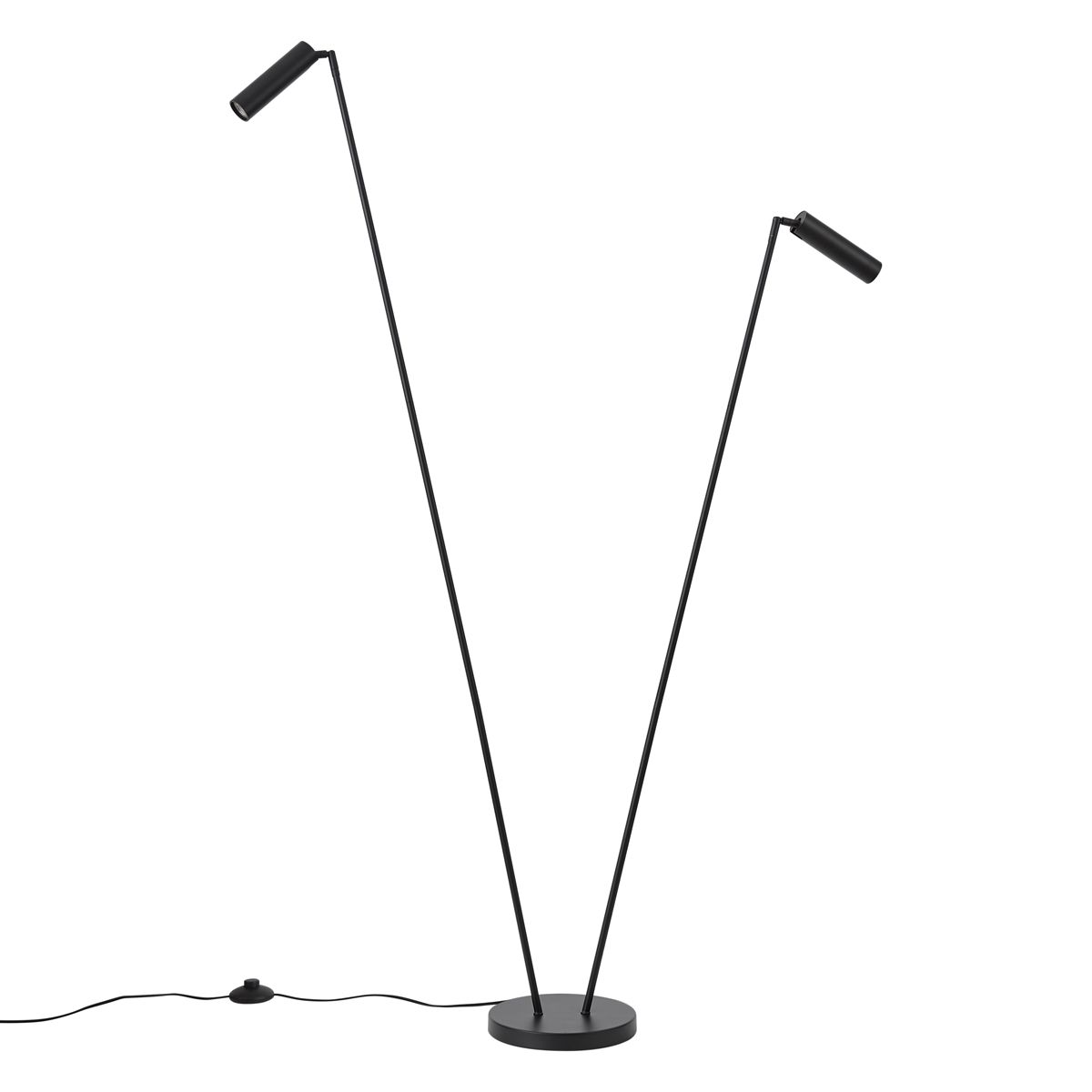 Moderne vloerlamp zwart 2-lichts GU10 35mm - Thomas