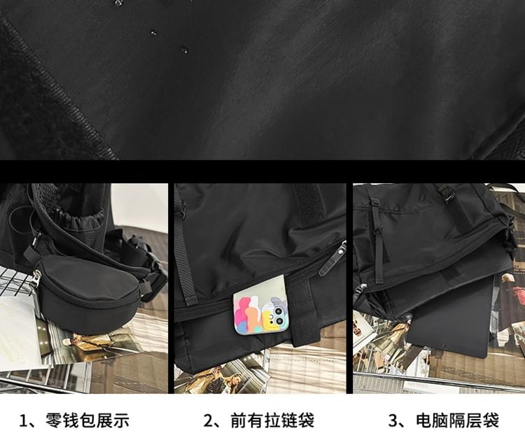 HOVERUP - Messengerbag met letters en applicaties