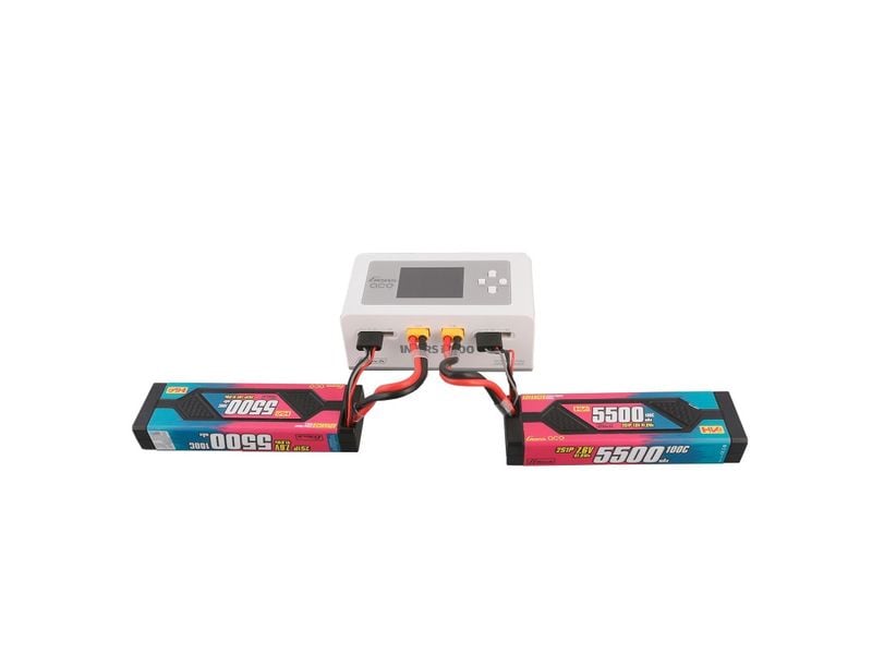 Gens ace Dual-Ladegerät IMARS D300 AC/DC 1-6S, G-Tech, Weis Universelles Modellbau-Ladegerät mit zwei Ausgängen für LiPo, LiHV, LiFE und NIMH Akkus