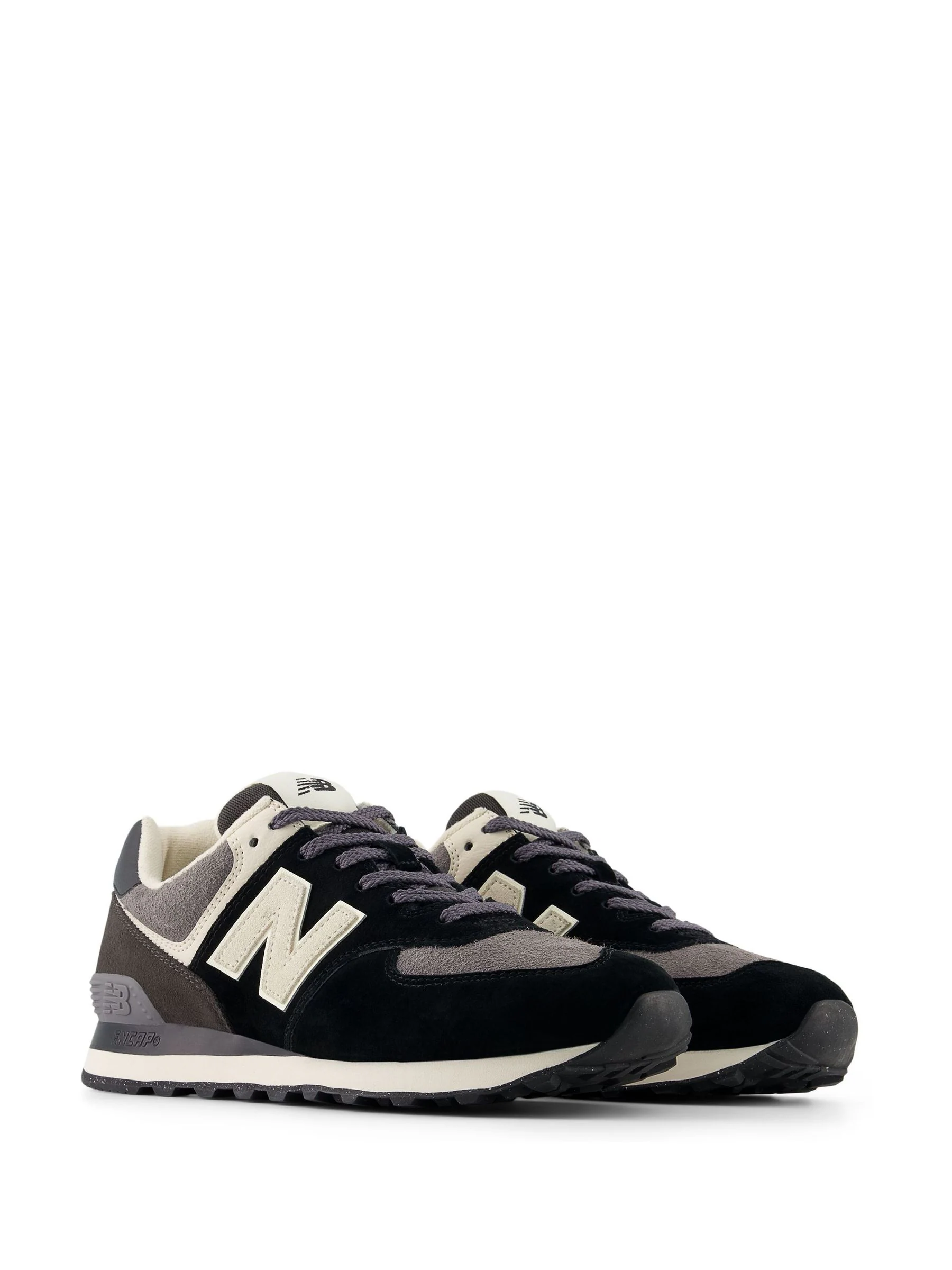 Zwart/grijs - New Balance 574 herenslippers
