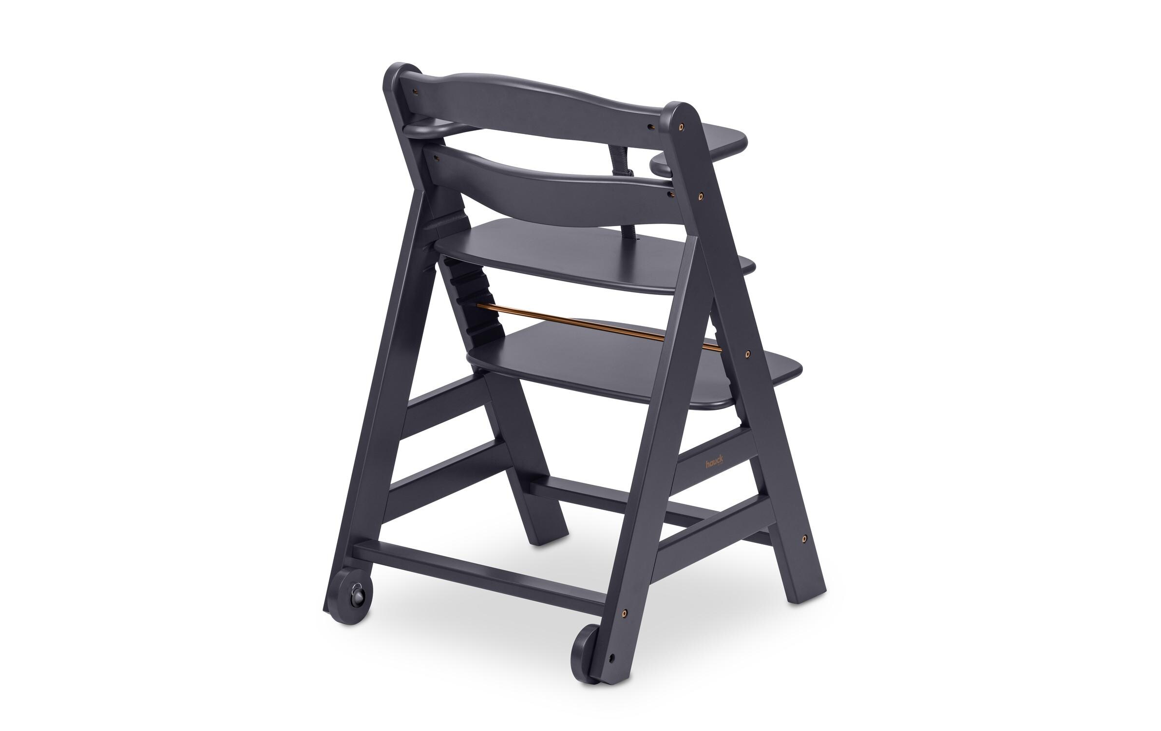 Treppenhochstuhl Beta+ Dark Grey<br>Kippsicheres und mitwachsendes Holzhochstuhlset