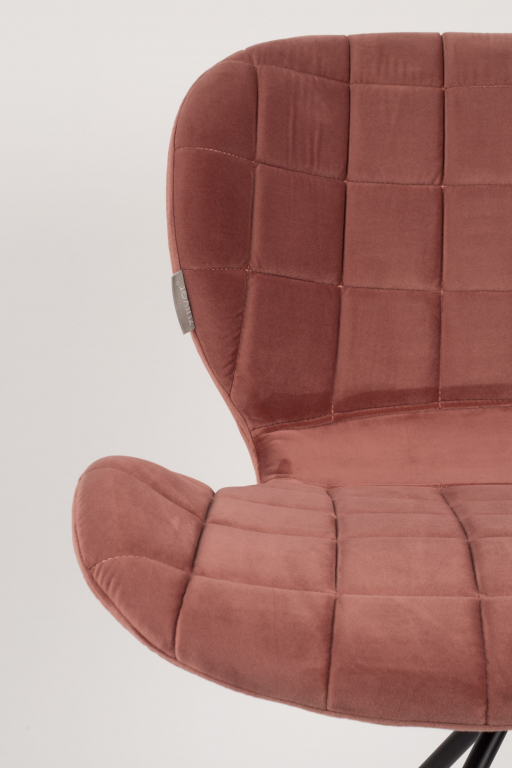 Zuiver OMG Velvet stoel old pink