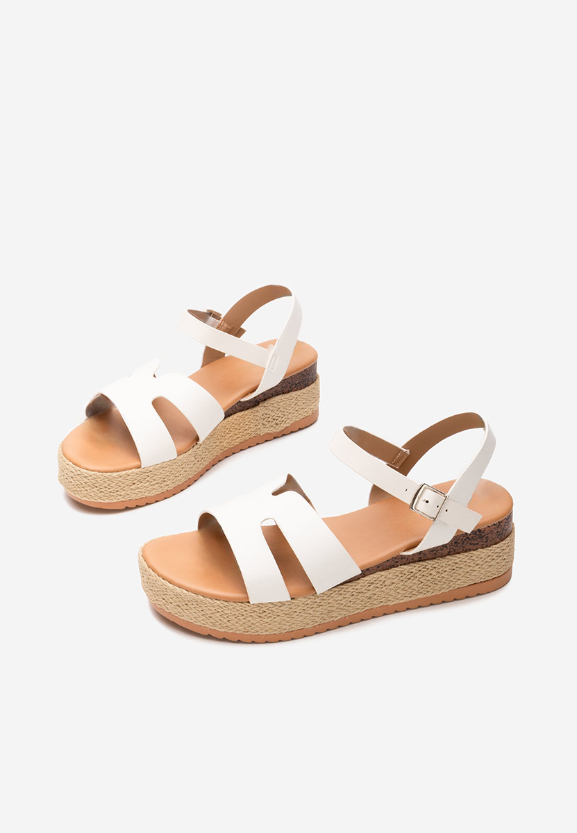 Sandales type espadrilles blanches Rumia