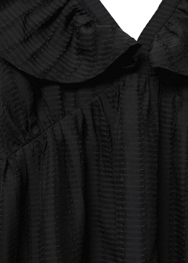 MANGO Ruffled printed dress Black