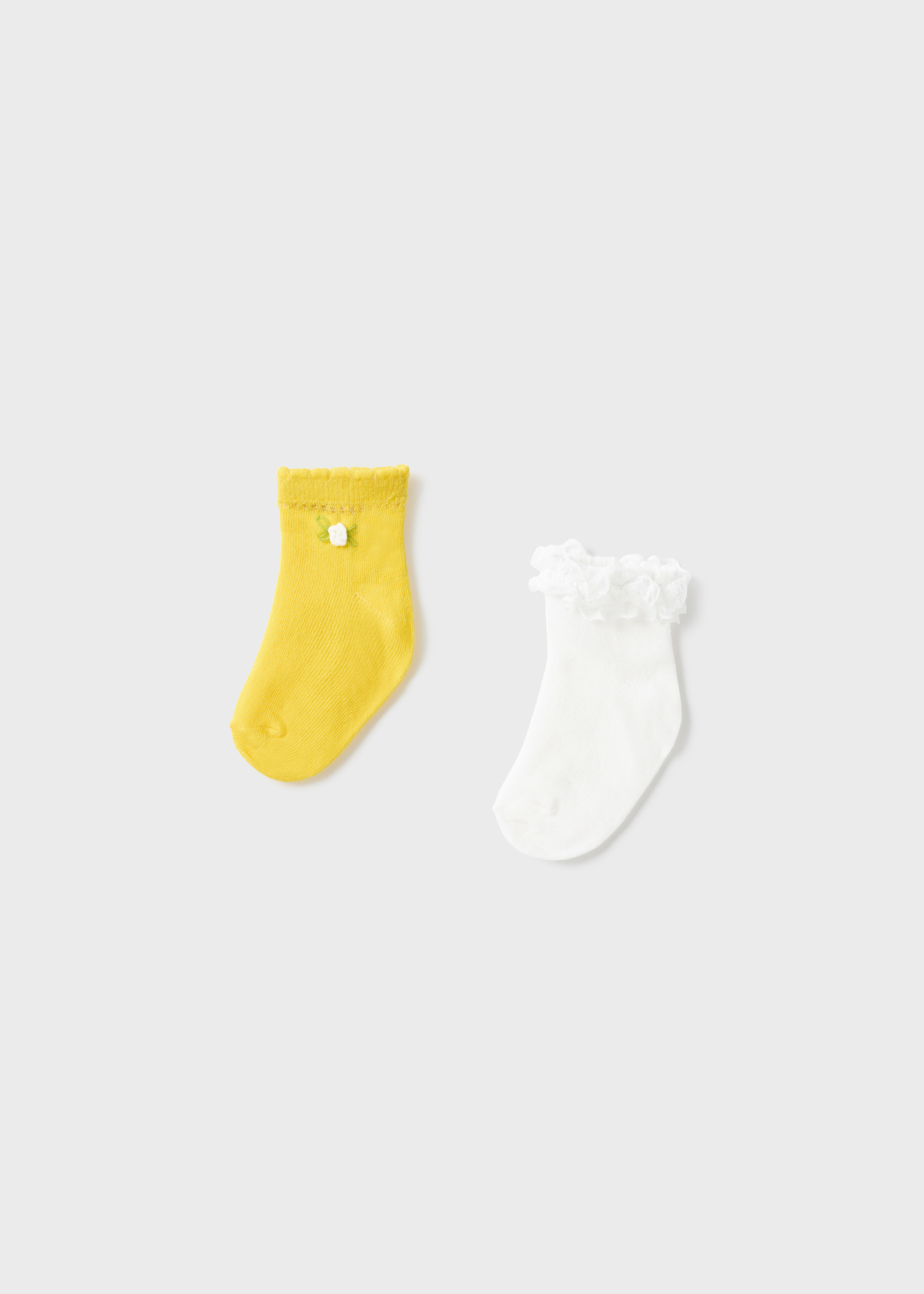 Pacote com 2 pares de meias sociais de algodão orgânico para bebê