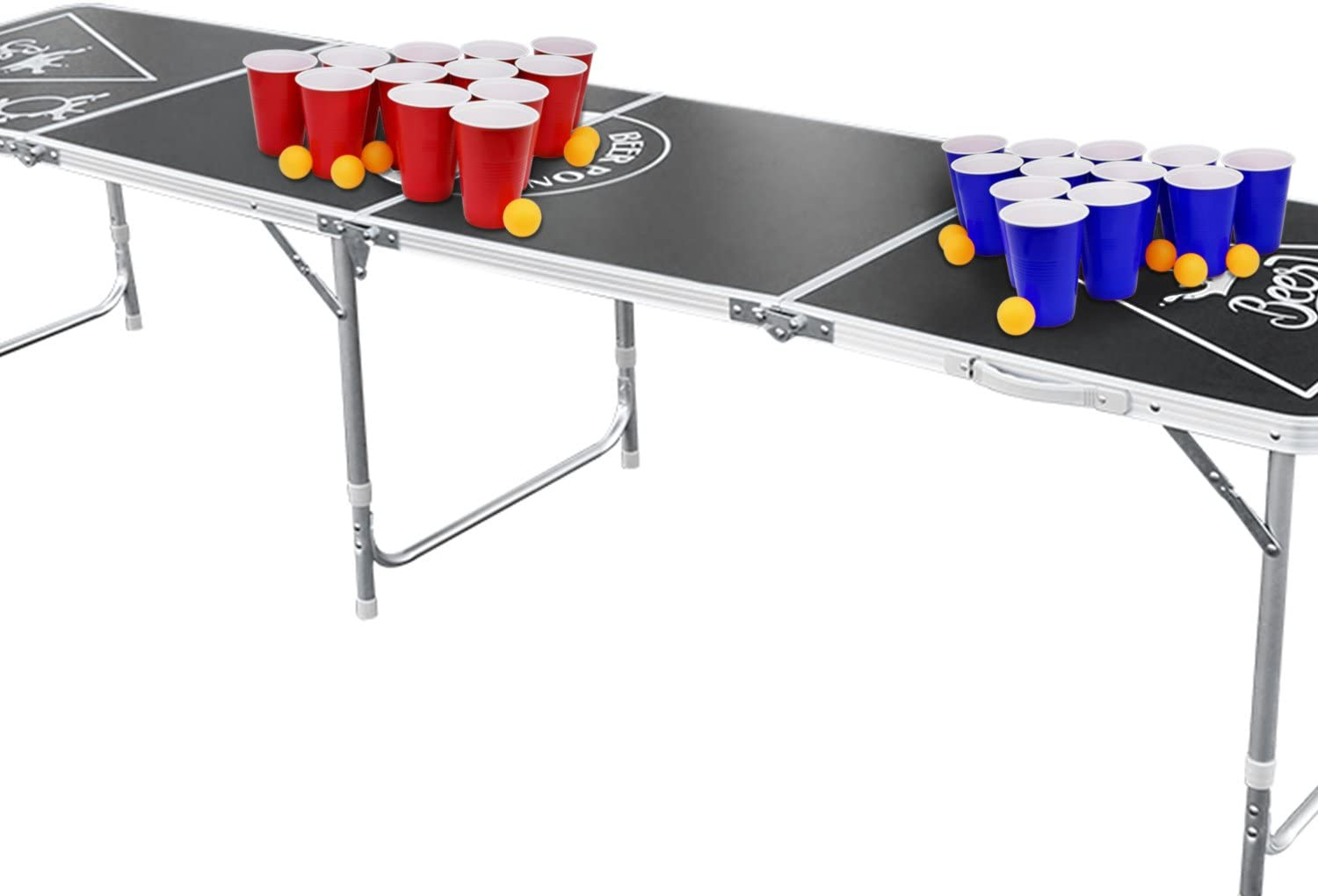 (48-tlg. Set) Party Becher Spiel Beer Pong Trinkspiel - Rot / Blau