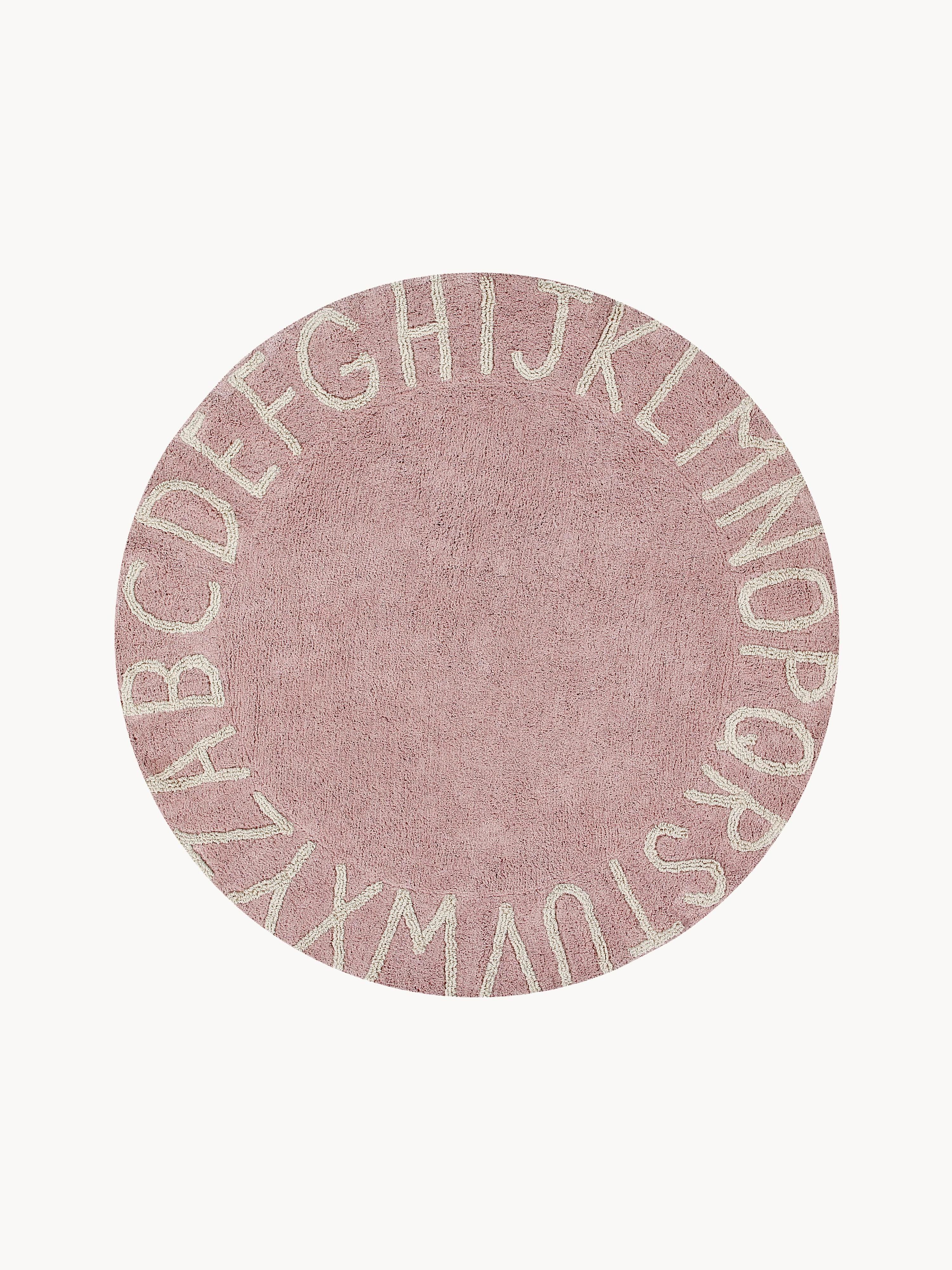 Rond kindervloerkleed ABC met lettermotief