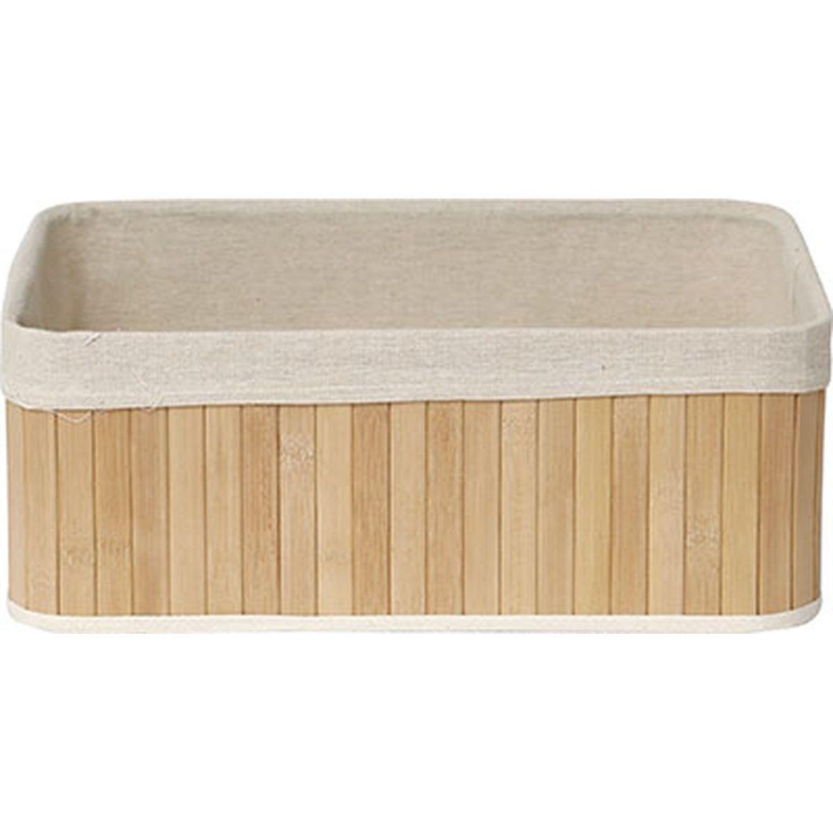 PANIER RECTANGULAIRE TGM BAMBOU TISSU LIN