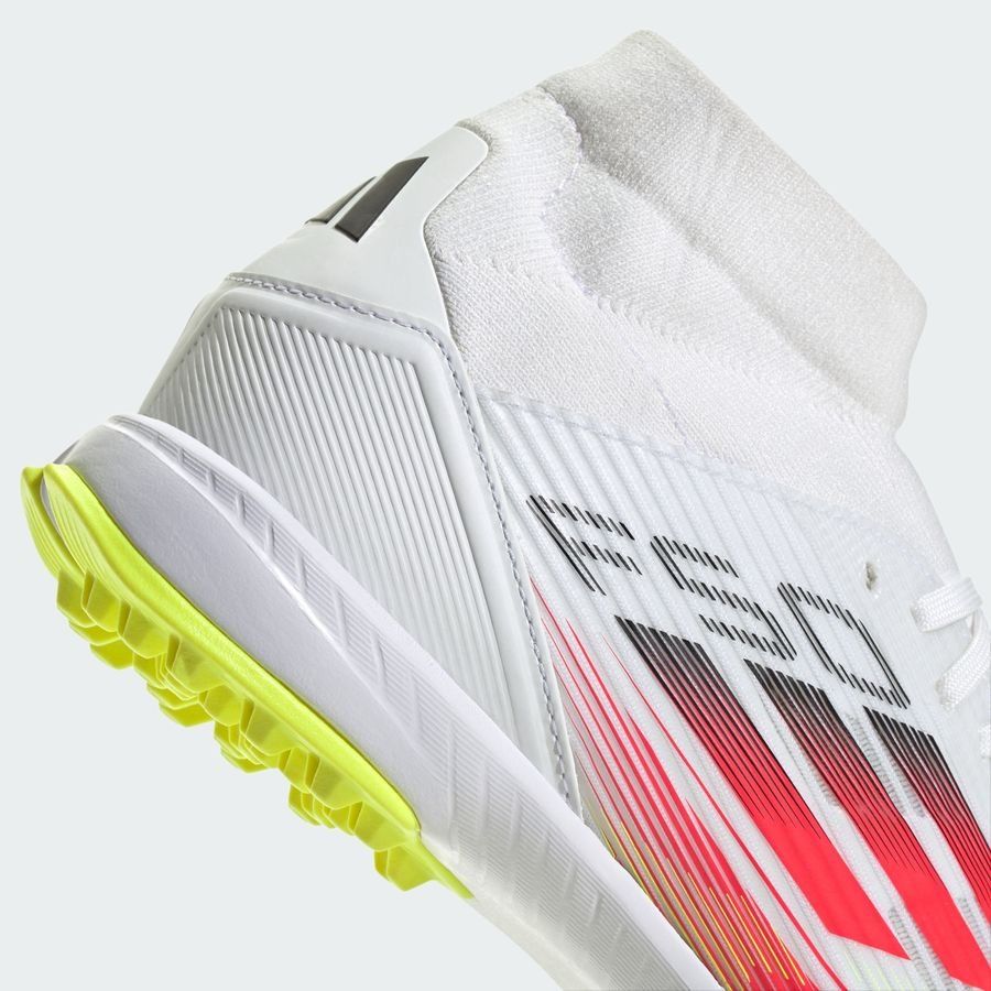 adidas F50 League Mid Turf Pure Victory - Blanc/Noir/Jaune