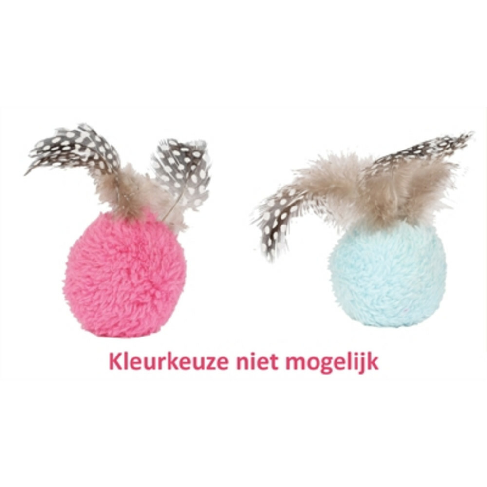 Happy Pet Dotties Bal Met Veren 5 cm