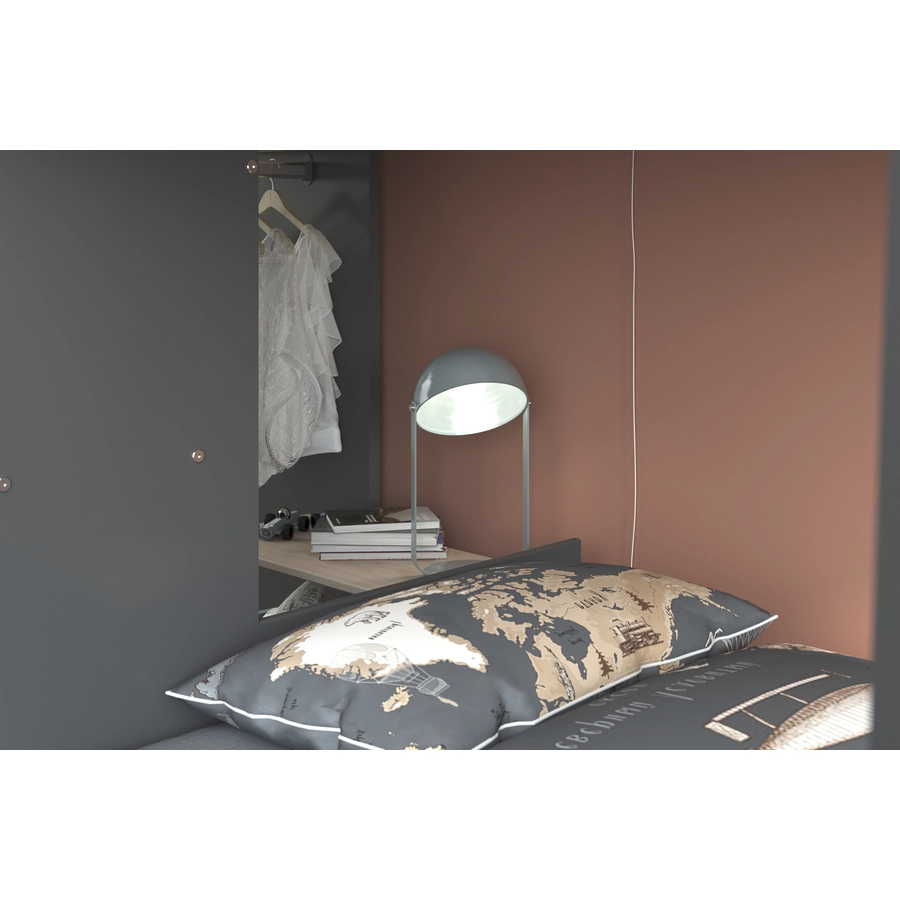 Parisot Etagenbett Stim 2 - mit Kleiderschrank und Schubkasten Beige