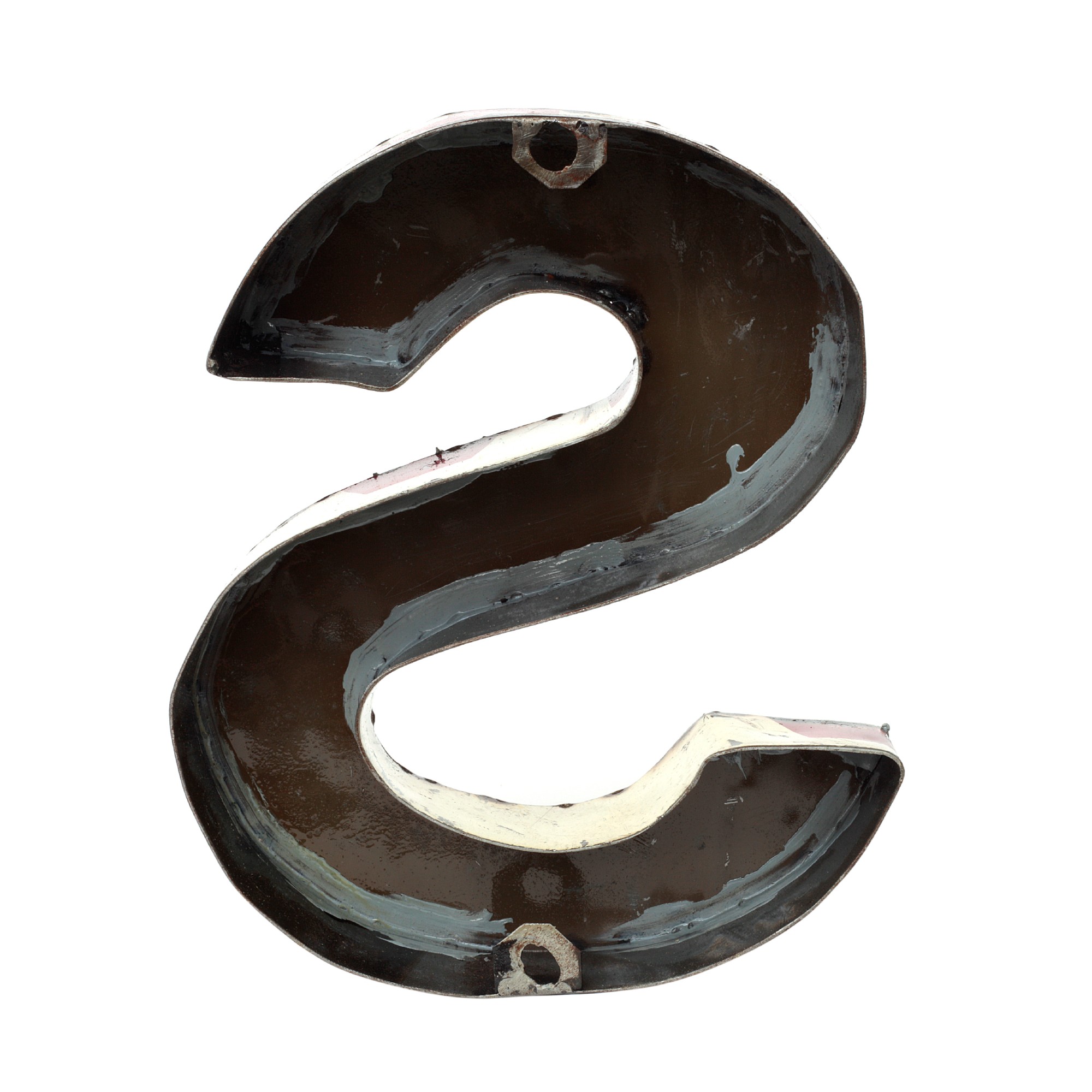 Metallbuchstabe 'S', multicolor, T 16 cm, B 20 cm, H 4 cm von fischer's lagerhaus