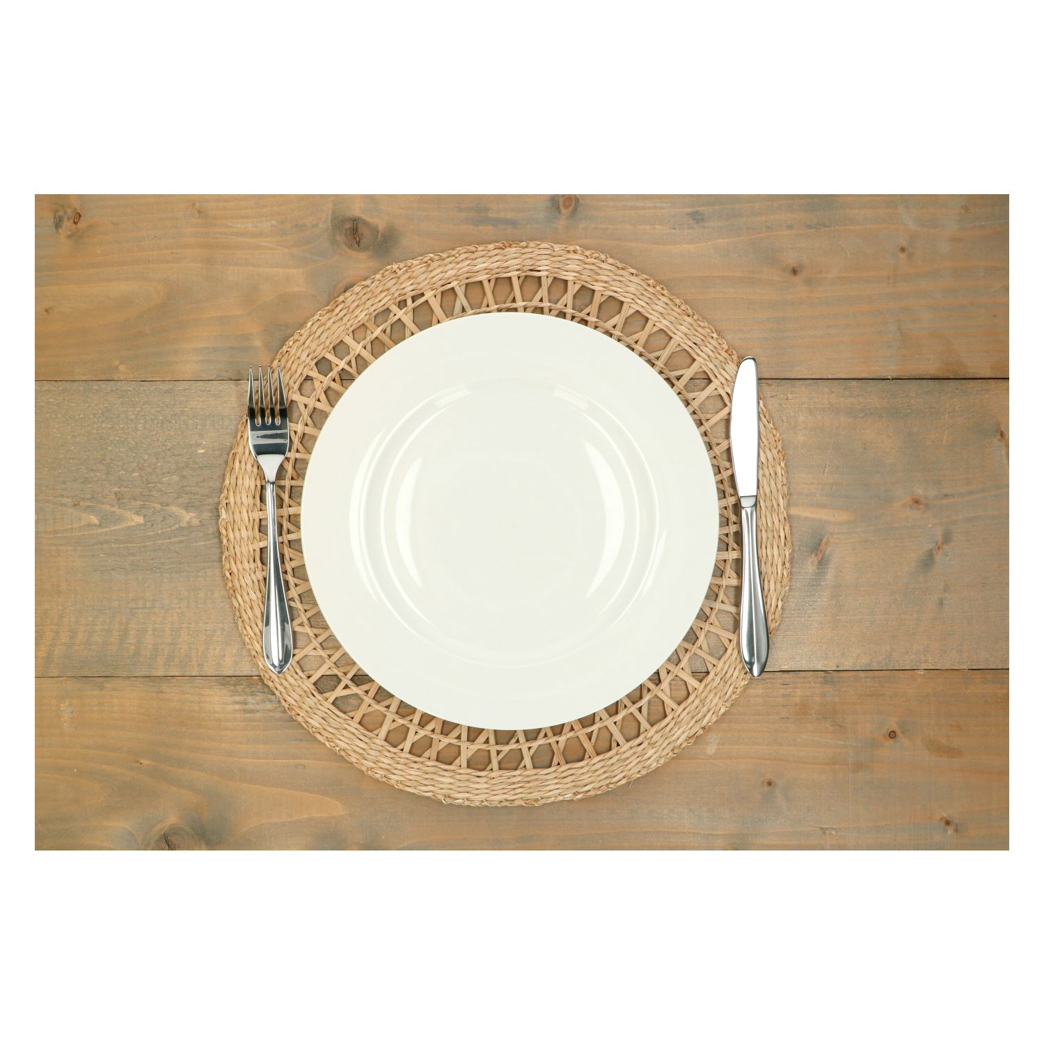 Placemat rond, open, zeegras, Ø 38 cm