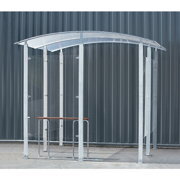 Abri fumeurs mural acier galvanisé 6 m²
