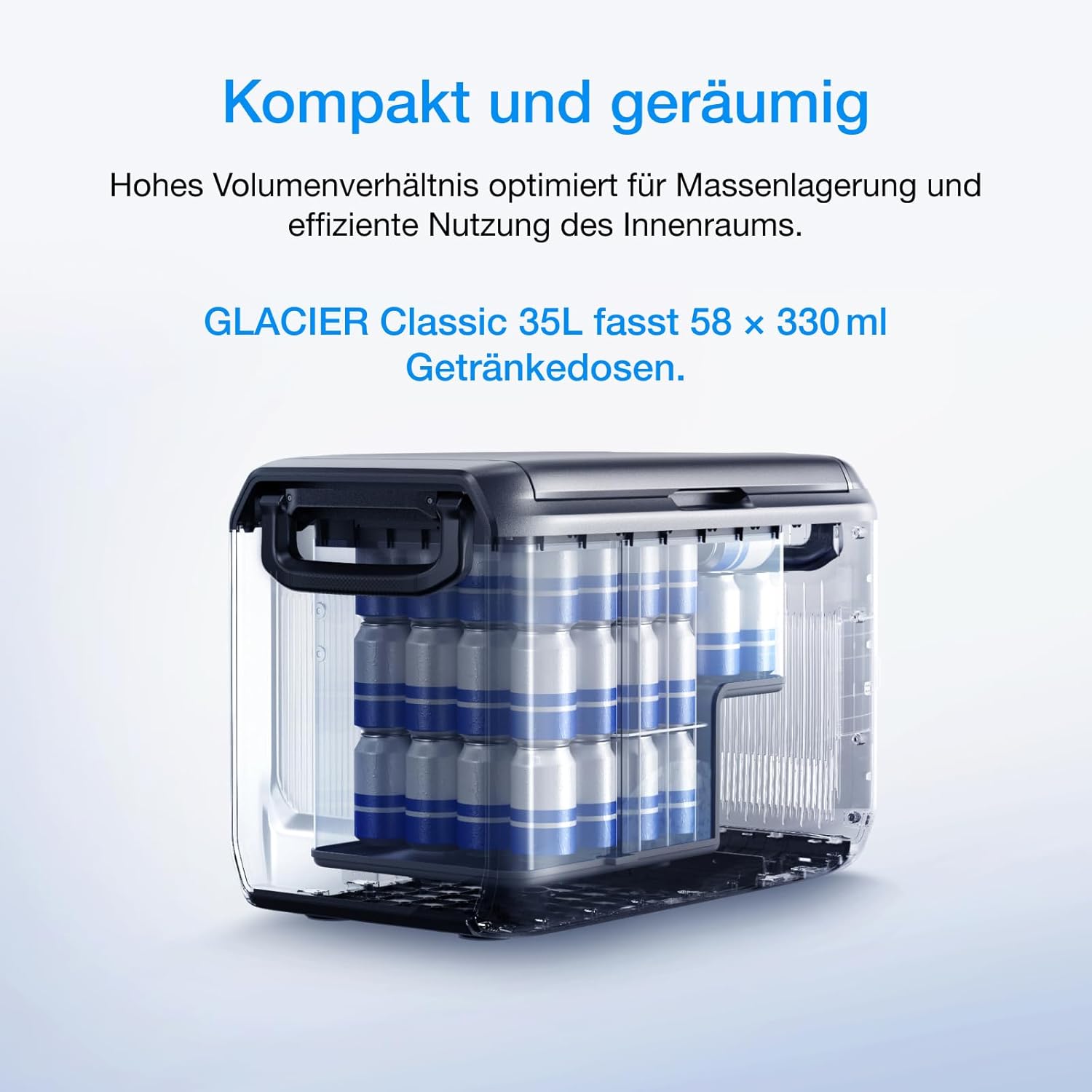 ECOFLOW GLACIER Classic Tragbare Kühlbox 35L mit 298 Wh Zusatzakku, 43 Std. netzunabhängige Kühlung, 25 Min. Schnellgefrierfunktion, AC/DC/Solarenergie, Mini-Kühlschrank für Camping, Roadtrips, Angeln