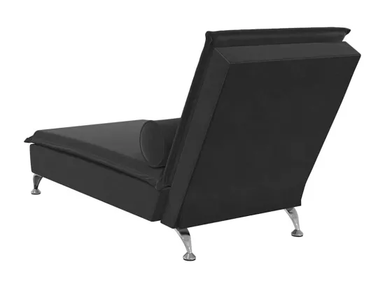 Prolenta Premium - Chaise longue de massage avec traversin noir velours