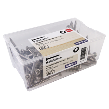 GAMMA vlonderschroef RVS 5.0x50 mm 100 stuks