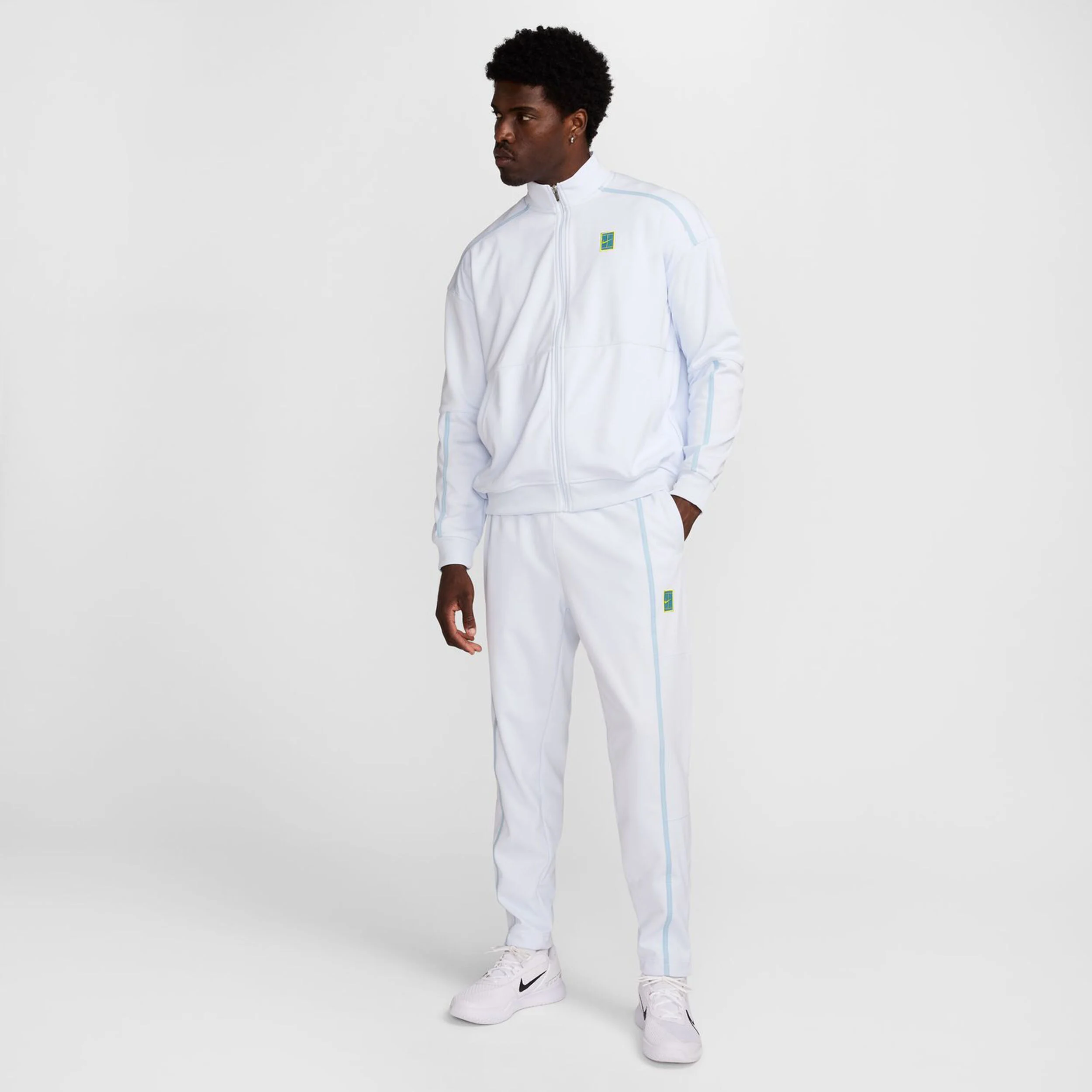 Nike Court Heritage Pantalon Survêtement Hommes - Gris Clair , Bleu Clair
