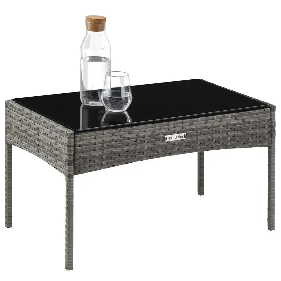 tectake Wicker loungeset Palese voor 4 personen - Grijs