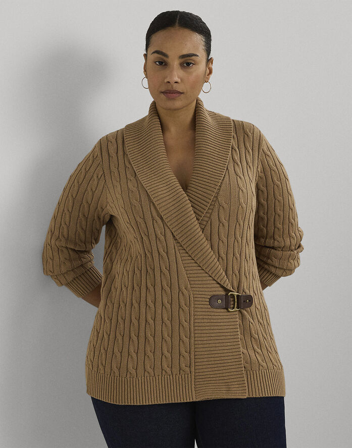 Lauren Ralph Lauren GASSED COTTON-LS SHAWL COLLAR P/O Classic camel