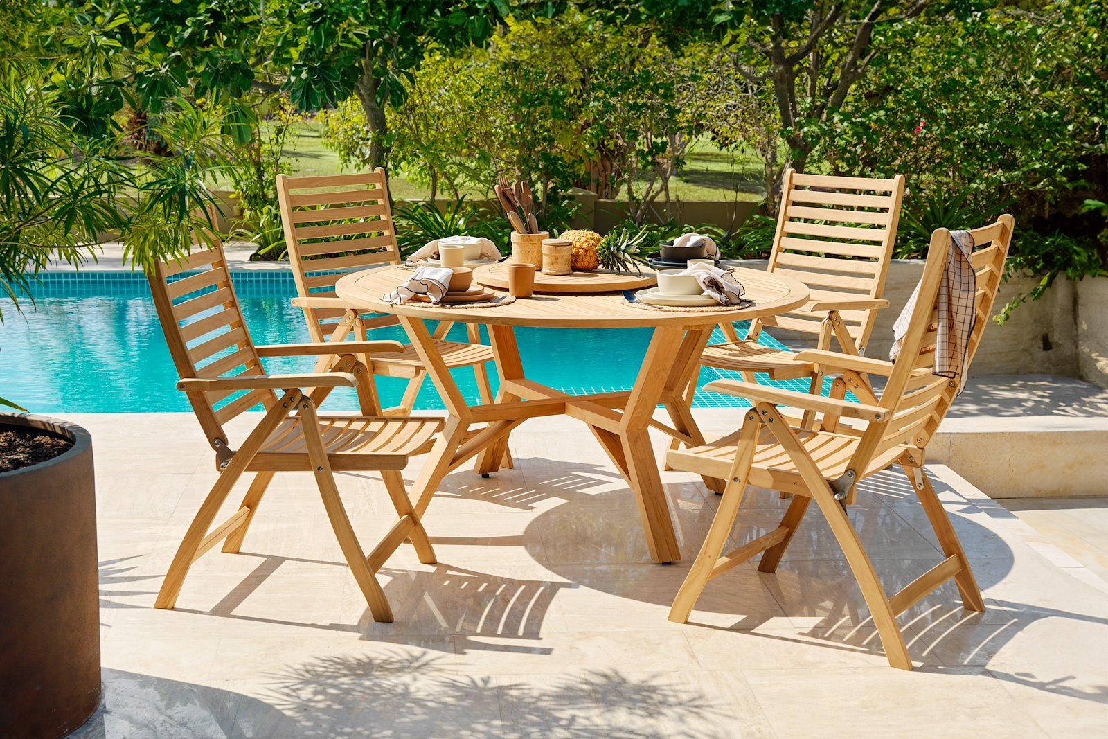 Snurreplate for Portefino bord Heltre teak