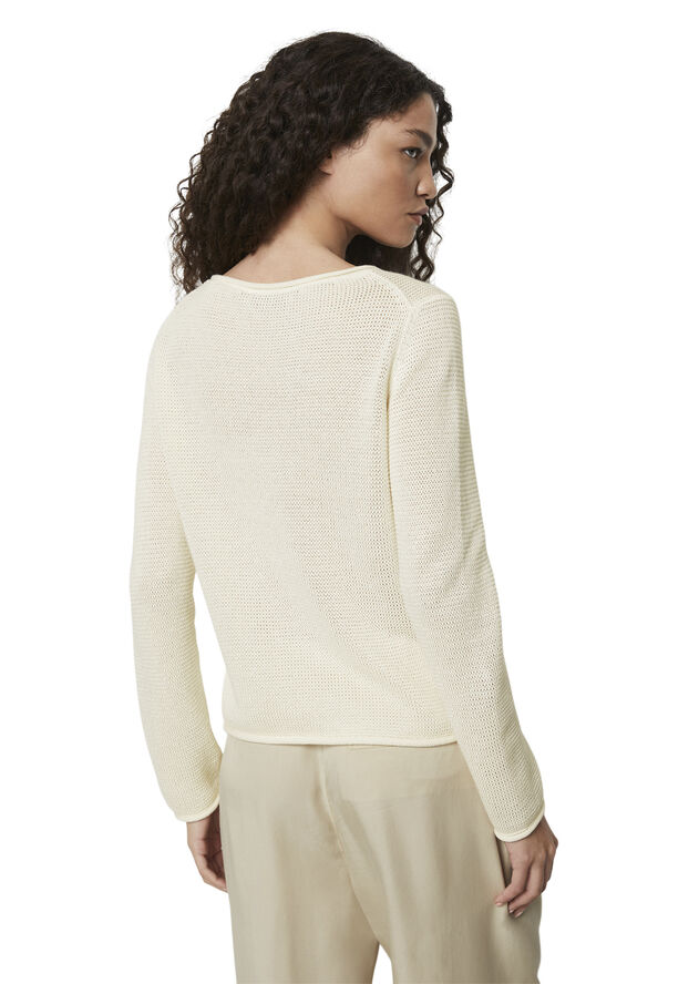 Marc O’Polo Pullover, longsleeve, roundneck White cotton