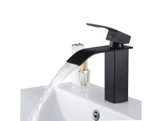 Cecipa max NOIR Robinet de Lavabo en Cascade Mitigeur en Laiton pour Salle de Bain Design Moderne,EU Modèle
