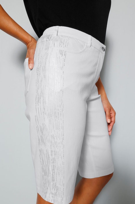 Bermuda, Straight Fit, seitlicher Silberdruck, 4-Pocket