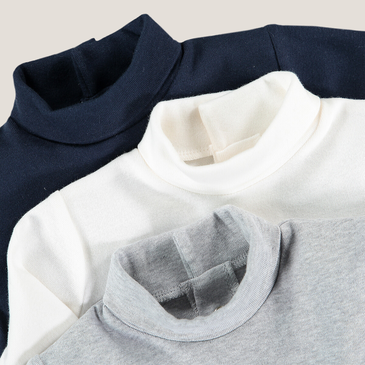 COLEÇÃO LA REDOUTE<br>Conjunto de 3 camisetas de gola alta