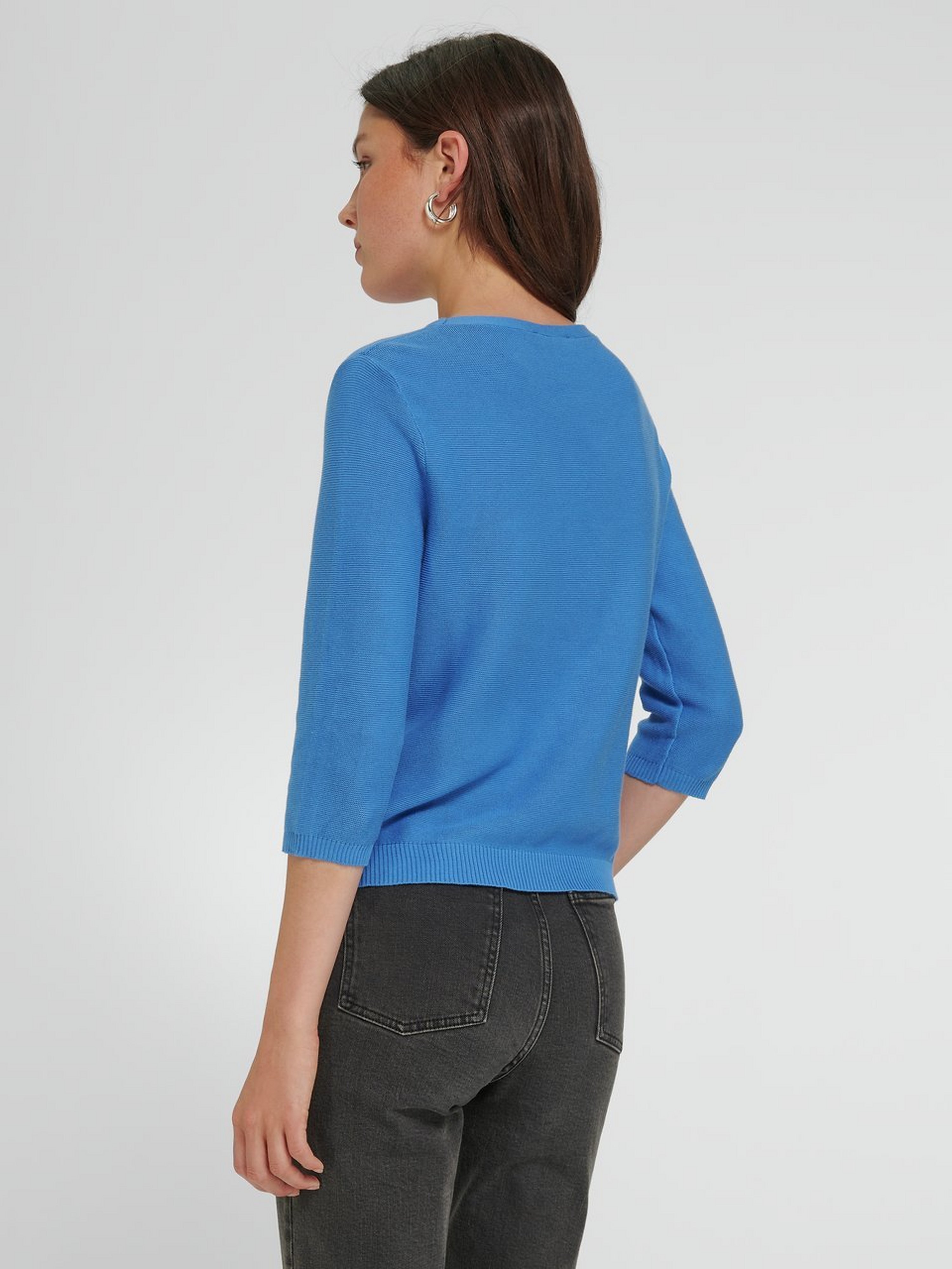 Rundhals-Pullover mit 3/4-Arm