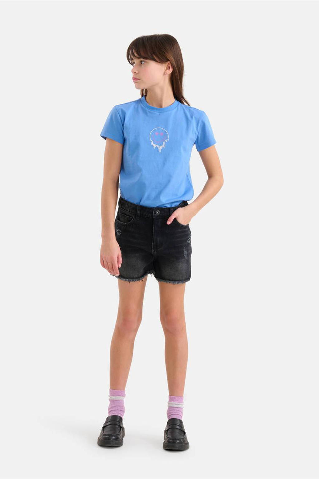 Shoeby high waist regular fit denim short zwart