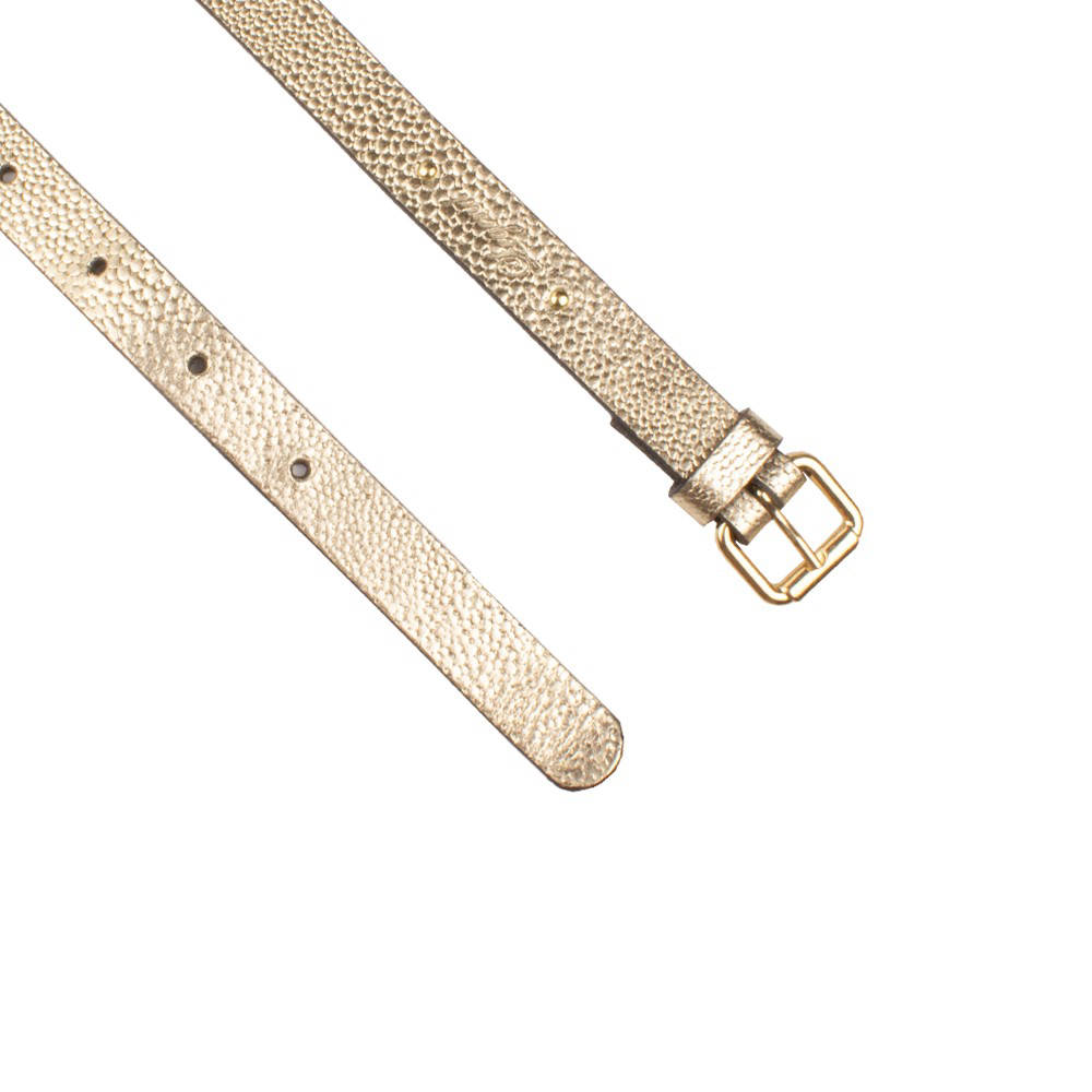 Legend metallic leren riem goudkleurig