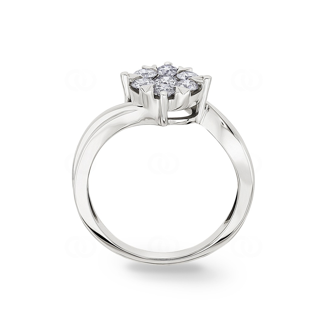 Verlobungsring 750/18 K Weissgold mit Diamanten 0.50 ct H/si