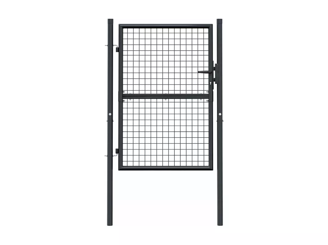 Portail en maille de jardin Acier galvanisé 100 x 175 cm Gris